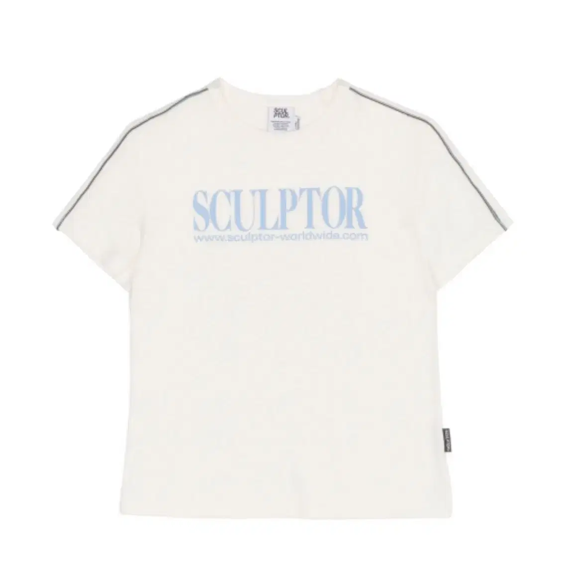 Classic Logo Piping Crop Top White