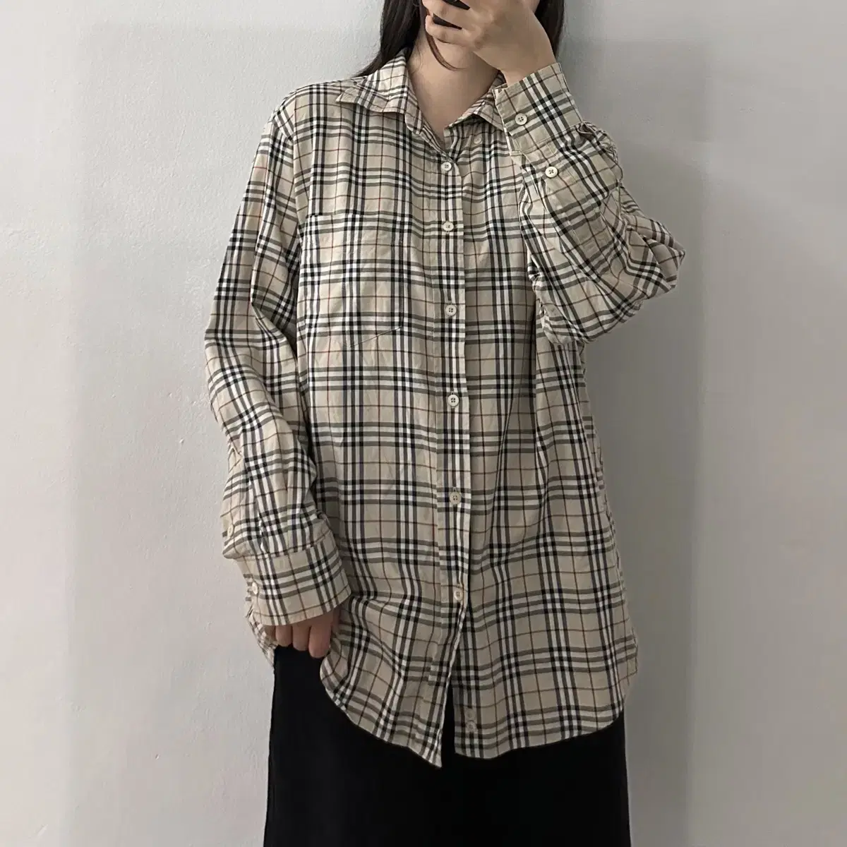 (L) Burberry Tartan Check Shirt