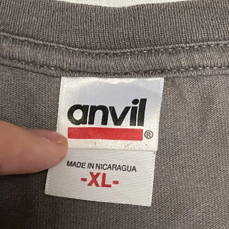 Anvil 앤빌 워싱 차콜 프린팅 반팔티