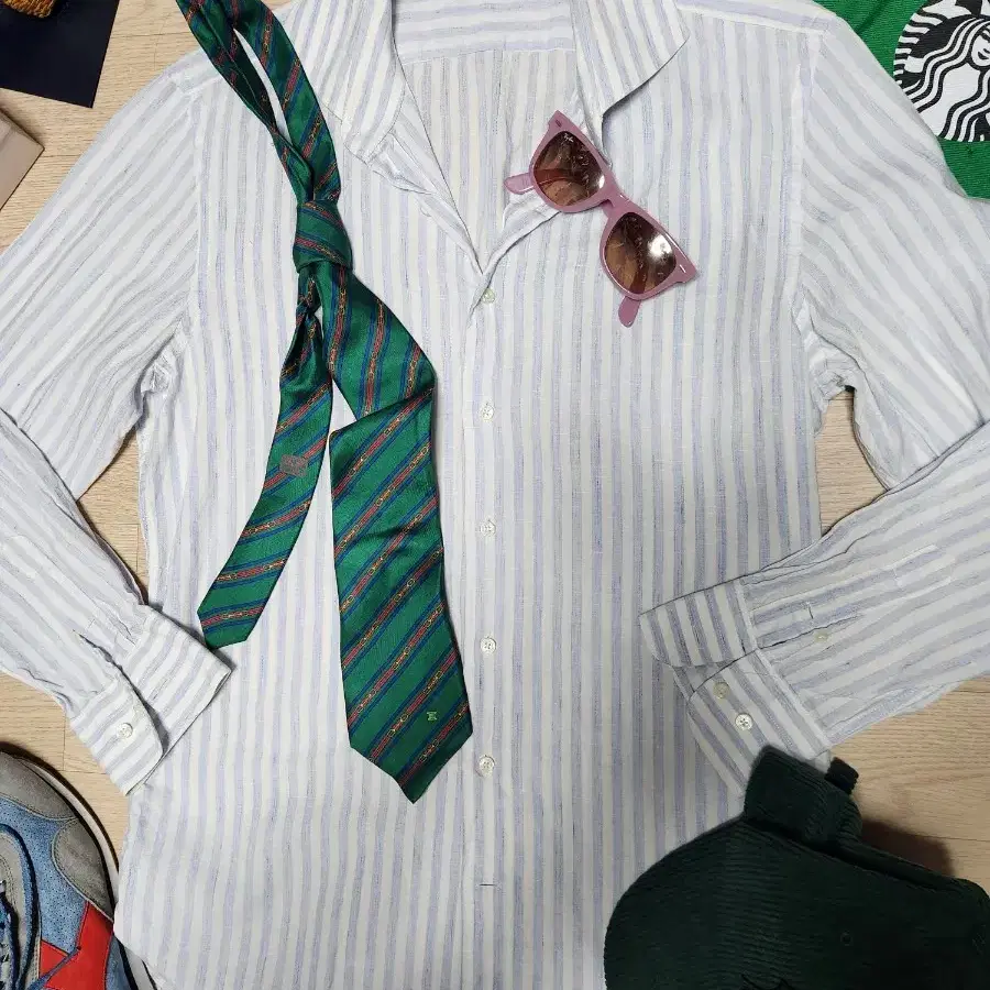 (~3회 착용)SUIT SUPPLY 린넨 와이드 스프레드 셔츠 남방 수트