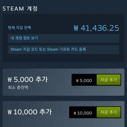 스팀월렛 선물식 40000원 판매