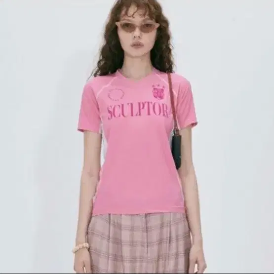 스컬프터 sports jersey tee pink