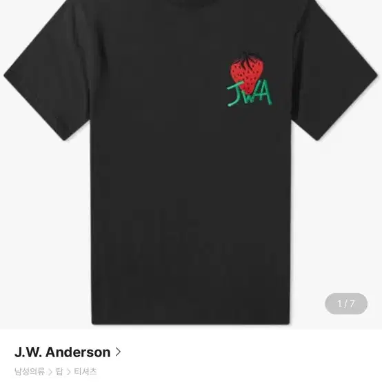 Jw앤더슨 딸기 티셔츠 Embroidered Strawberry Tee