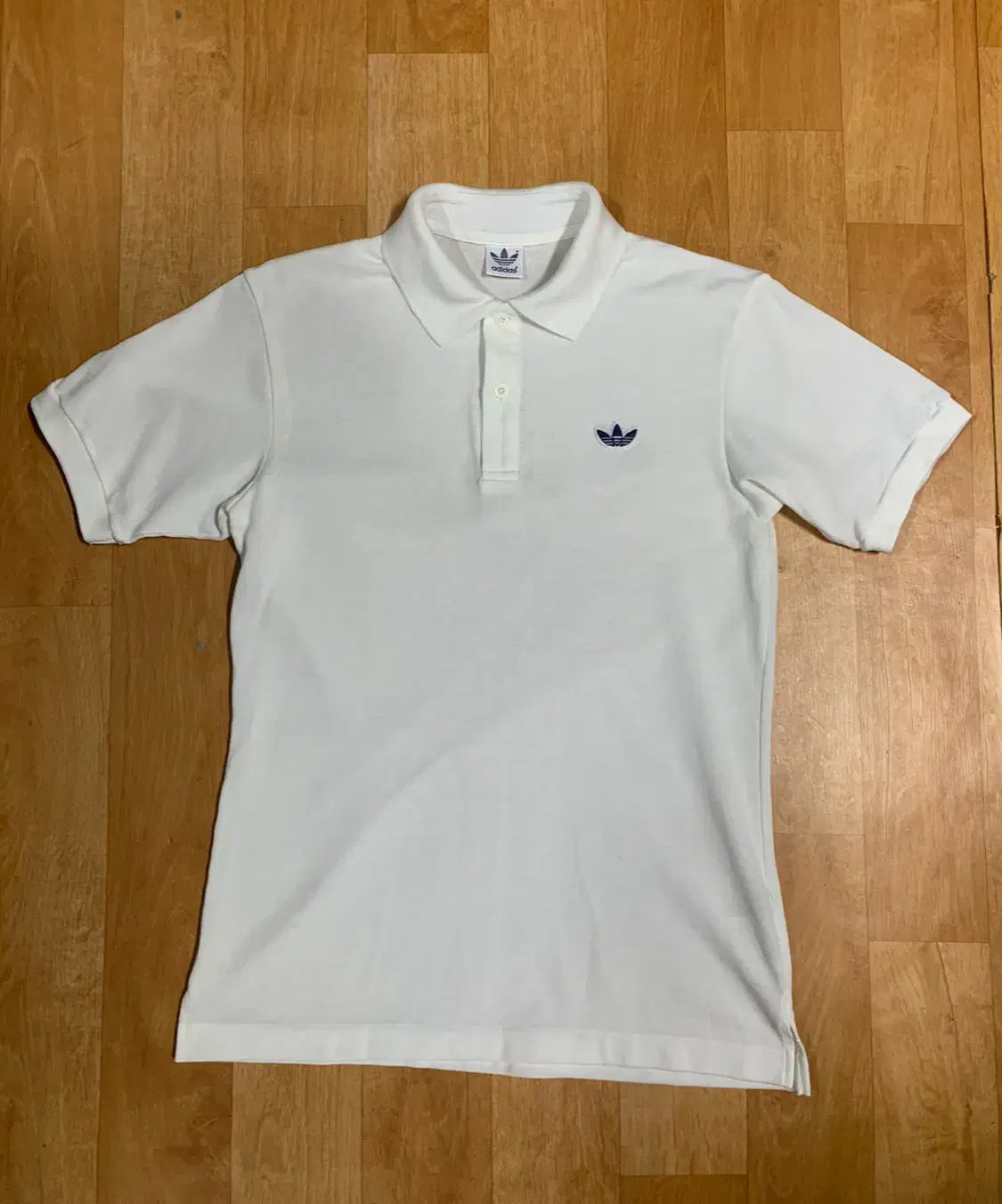 adidas 80'S Trefoil Embroidered Pique Shirt (size 9)