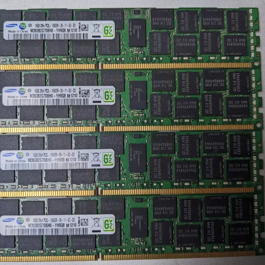 삼성 PC3L-10600R 16gb 서버용 메모리 4개 팝니다.