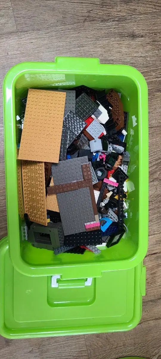 A box of Lego. A board game (mix of multiple sets