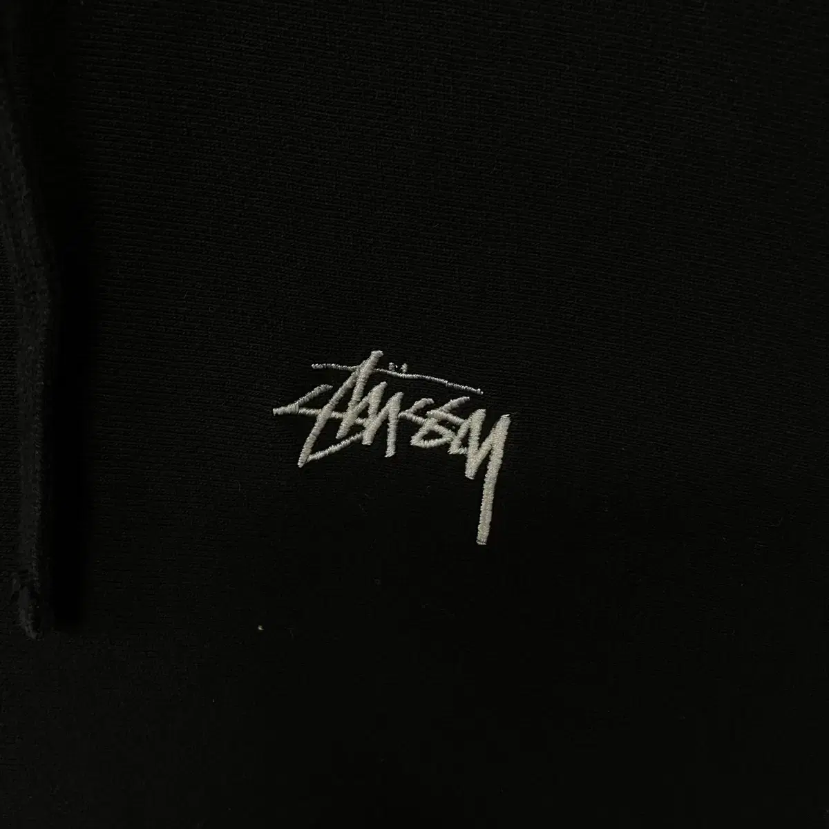 스투시 Stussy 워시드 스탁 스몰 로고 후드티 블랙