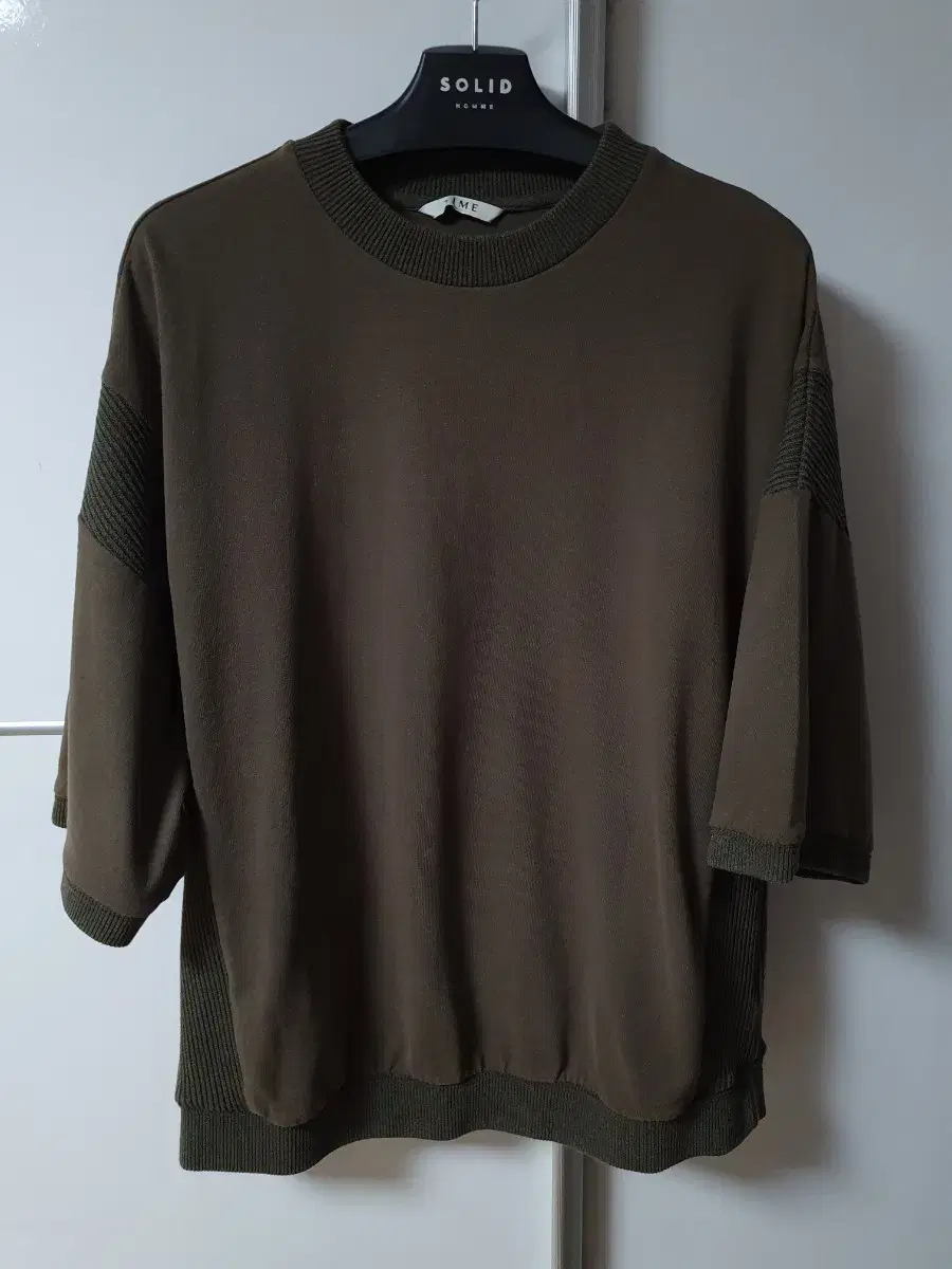 (100) Time Homme Dark Khaki Short Sleeve T-shirt