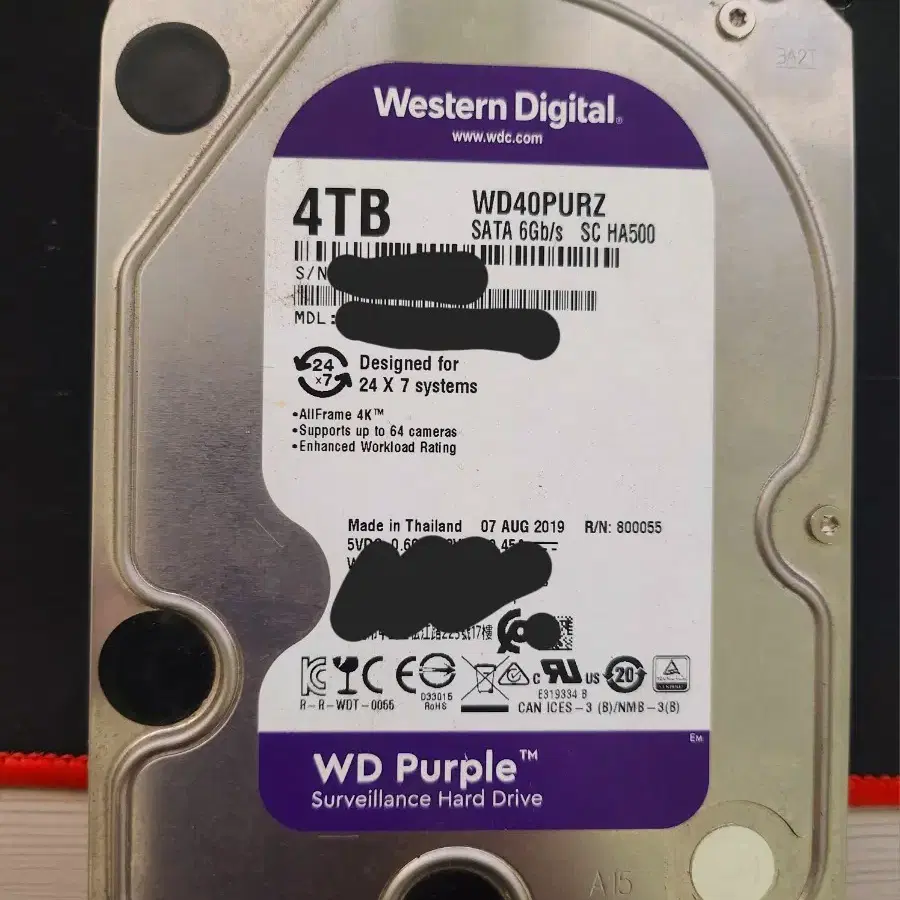 WD HDD 퍼플 하드디스크 4tb 4테라 [새상품리퍼급] 팝니다