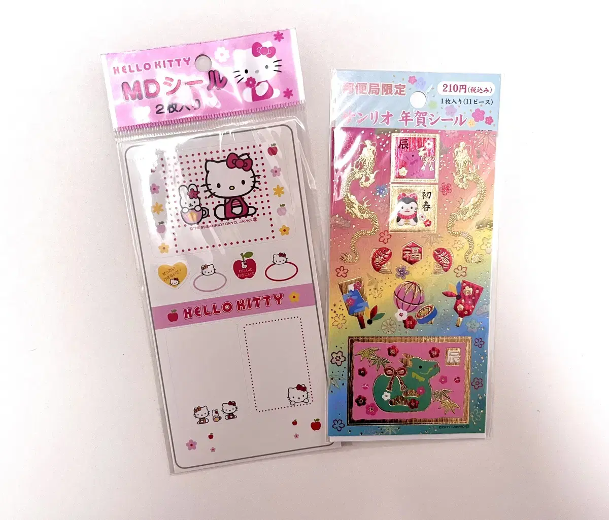 Classic Kitty Memo Sticker & Japanese Gold Foil Sticker