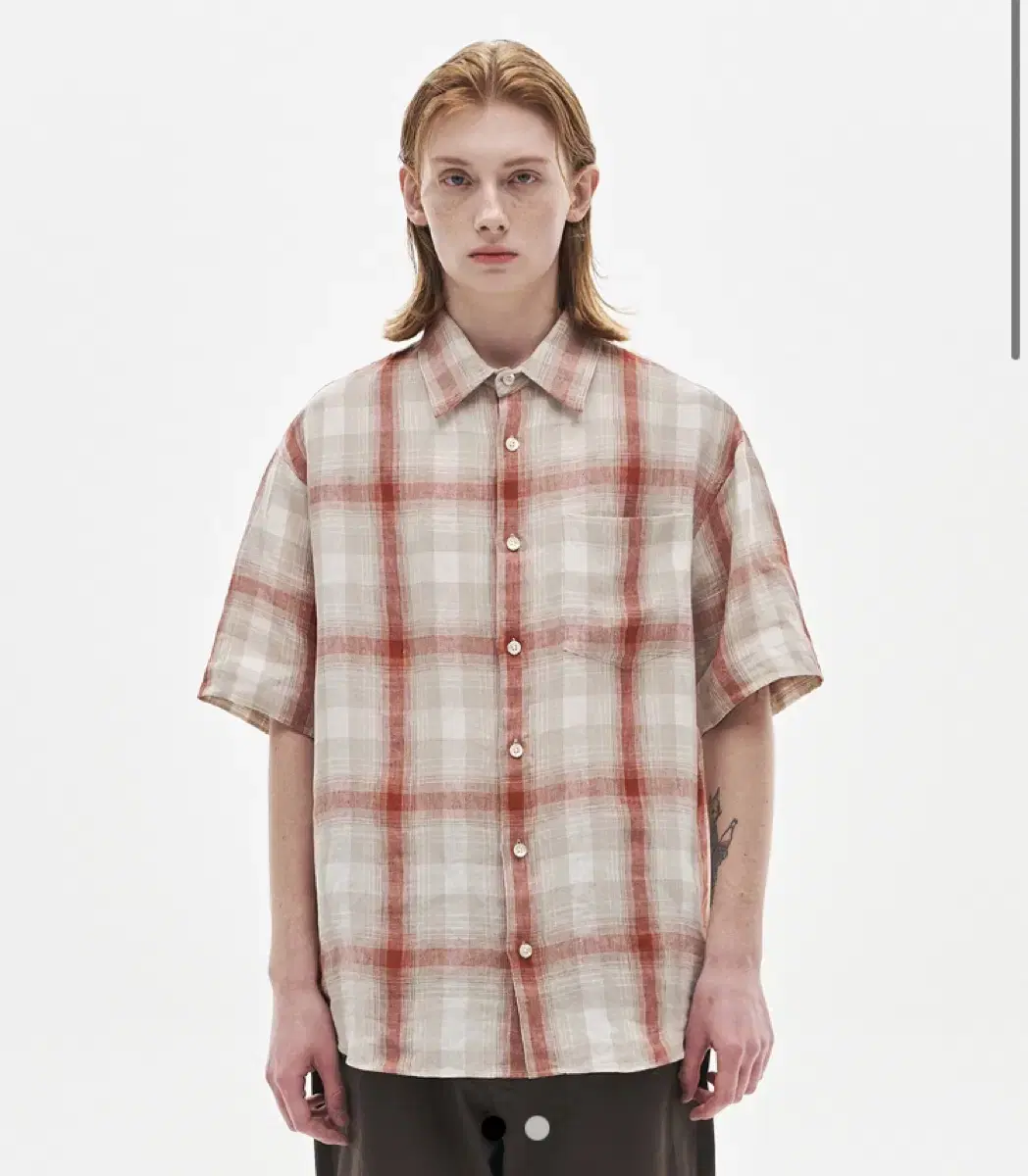 Nown Big Check Shirt Linen 2-Yarn