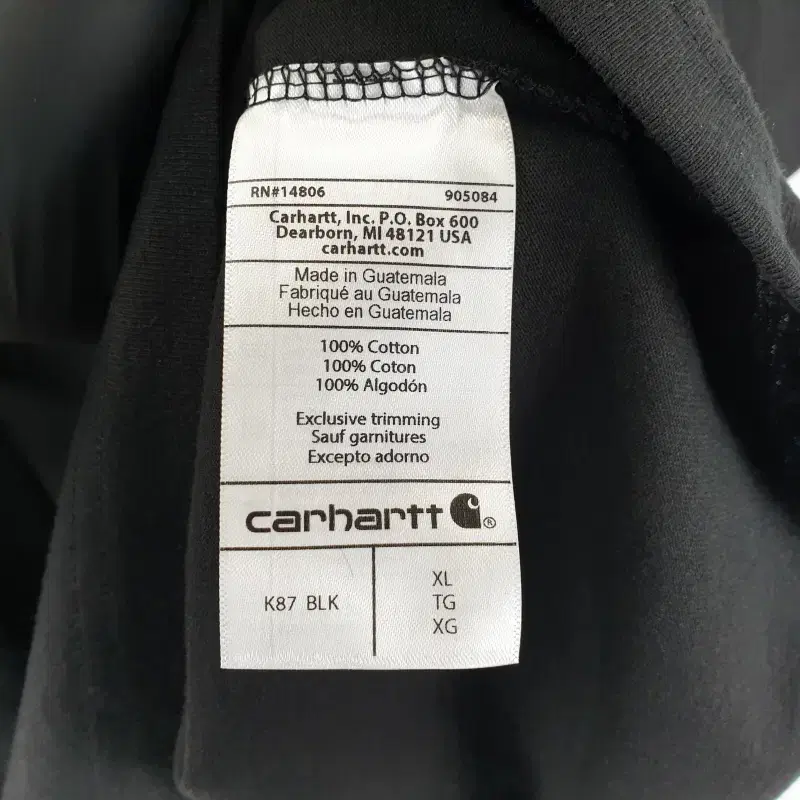 Z5302 CARHARTT 루즈핏 블랙 반팔티셔츠 새상품 남XL