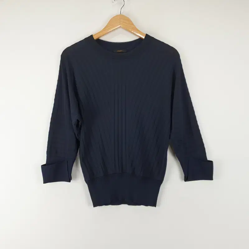 Z5321 JIGOTT Navy 7-Part Sleeve Knit WomenFREE