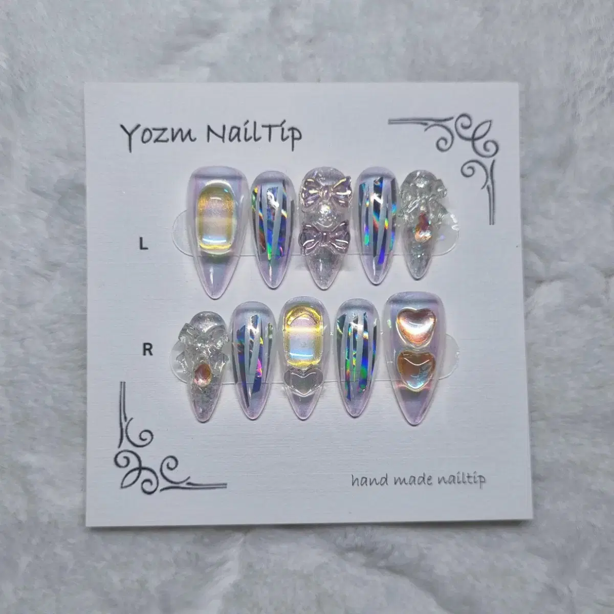 Yozm NailTip 홀로조각얼음네일