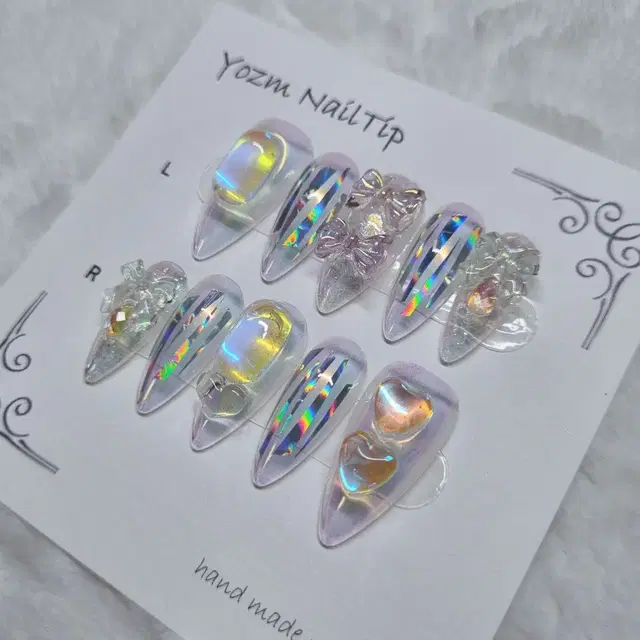 Yozm NailTip 홀로조각얼음네일