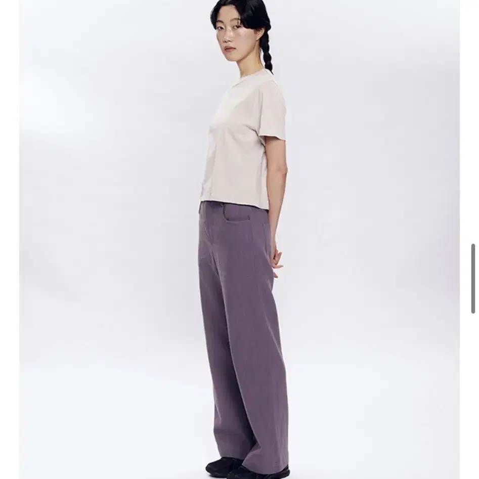 랑파랑파 린넨 스트레이트 팬츠 보라색 LINEN STRAIGHT PANT