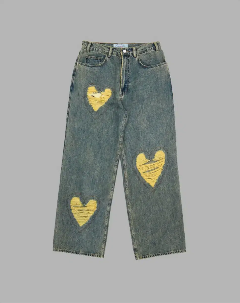 The Museum Visitor / Heart Distressed Denim Pants / L