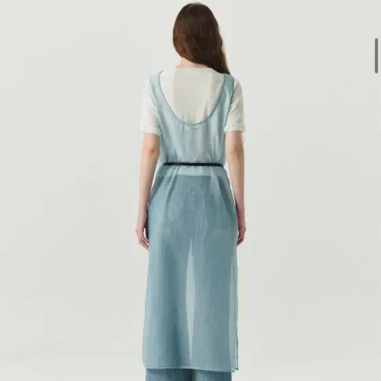 르바 levar sheer layered maxi dress 민트블루