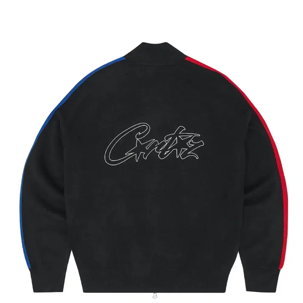 Corteiz knit zip up 코르테이즈 니트 집업 블랙 /레드블루