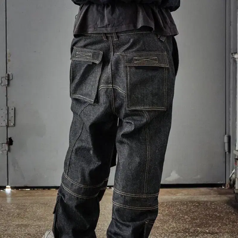 [L] 로어링라드 Denim cargo wide pants