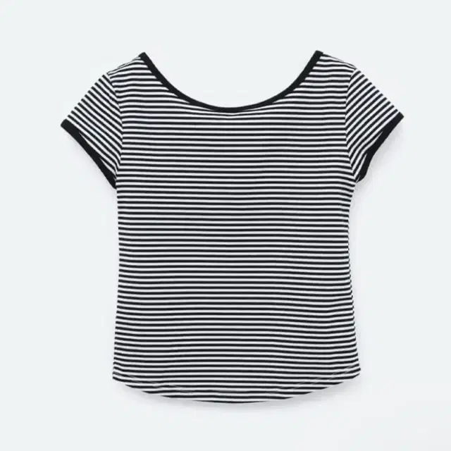 론론 UNECK SILK RIBBON TSHIRT BLACK STRIPE