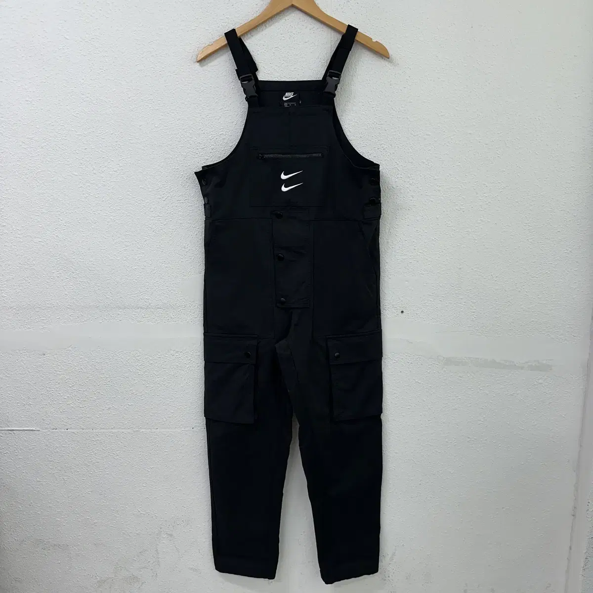 [M] Nike Men's Double Swoosh Overalls Jumpsuit Black 9543