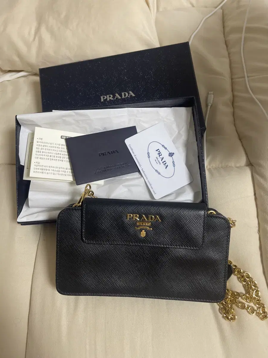 Prada Saffiano Chain Crossbody Bag