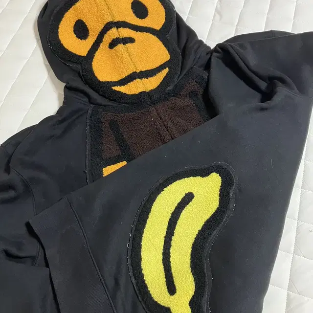 안내림)베이프 bape 라지 90년대 고전 마일로 후드 집업 풀집 블랙