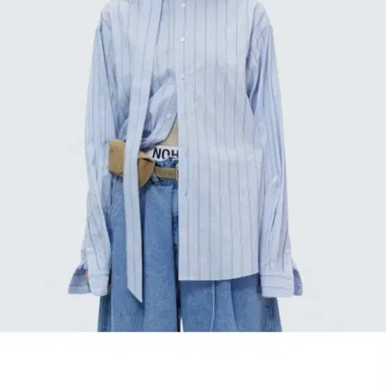 노앙 타이 셔츠 RIBBON TIE SHIRT STRIPE-SKY BLU