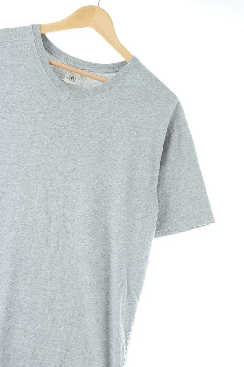 (L-XL) Brand Vintage Short Sleeve T-Shirt L L-Lay Gray Cotton Plain-DD10