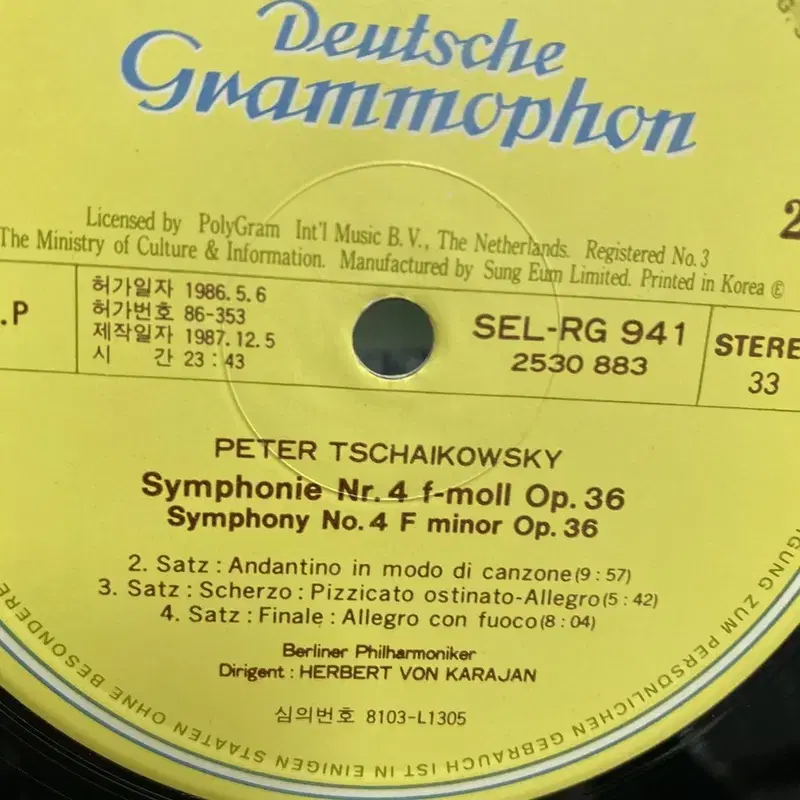 SYMPHONIE NR 4 LP / C1134