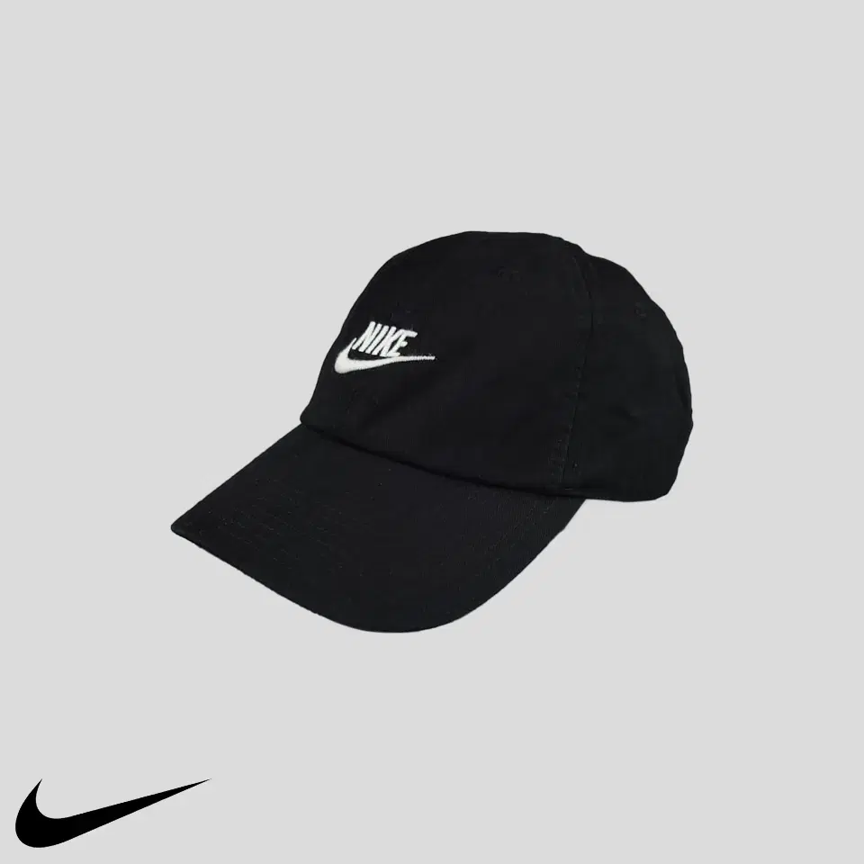 Nike Black White Puchura Embroidered Cotton100 Heritage86 6-Panel Baseball Cap Ball