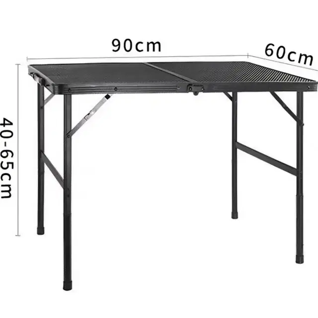 (새상품!!) 2단계 높이조절 접이식 캠핑 철망 테이블 블랙