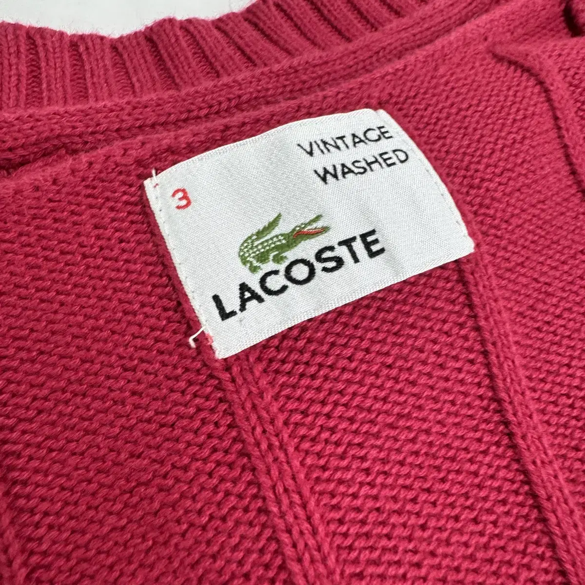 [M 95-100] JP Lacoste 라코스테 레드 코튼 니트 스웨터