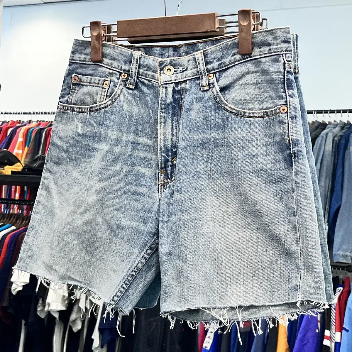 00s Levis 리바이스 502 컷팅 데님 쇼츠 팬츠