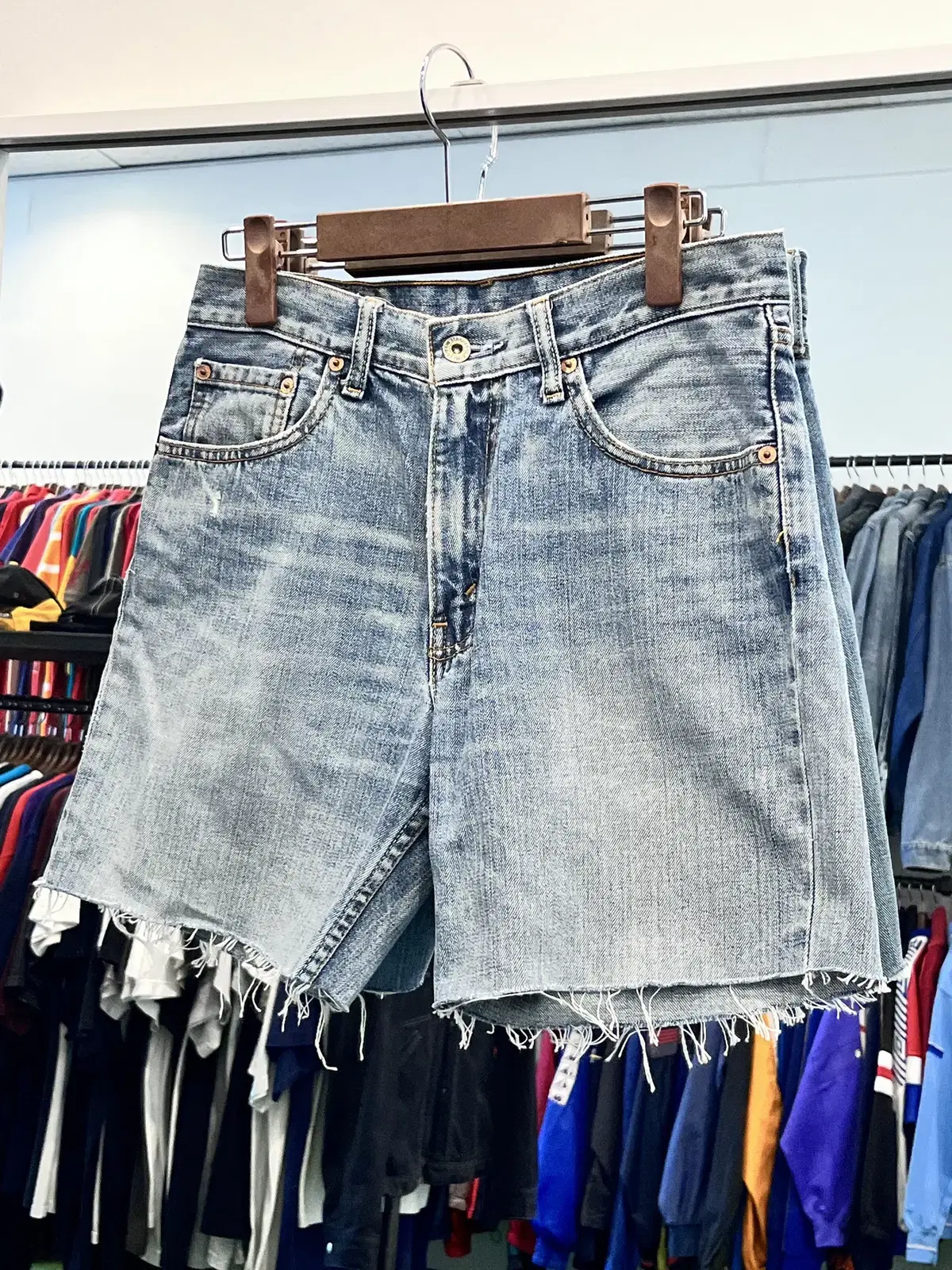 00s Levis 리바이스 502 컷팅 데님 쇼츠 팬츠