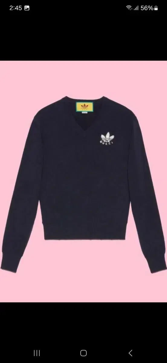 New arrivals) Gucci Adidas V-neck wool knit (available for men and women)