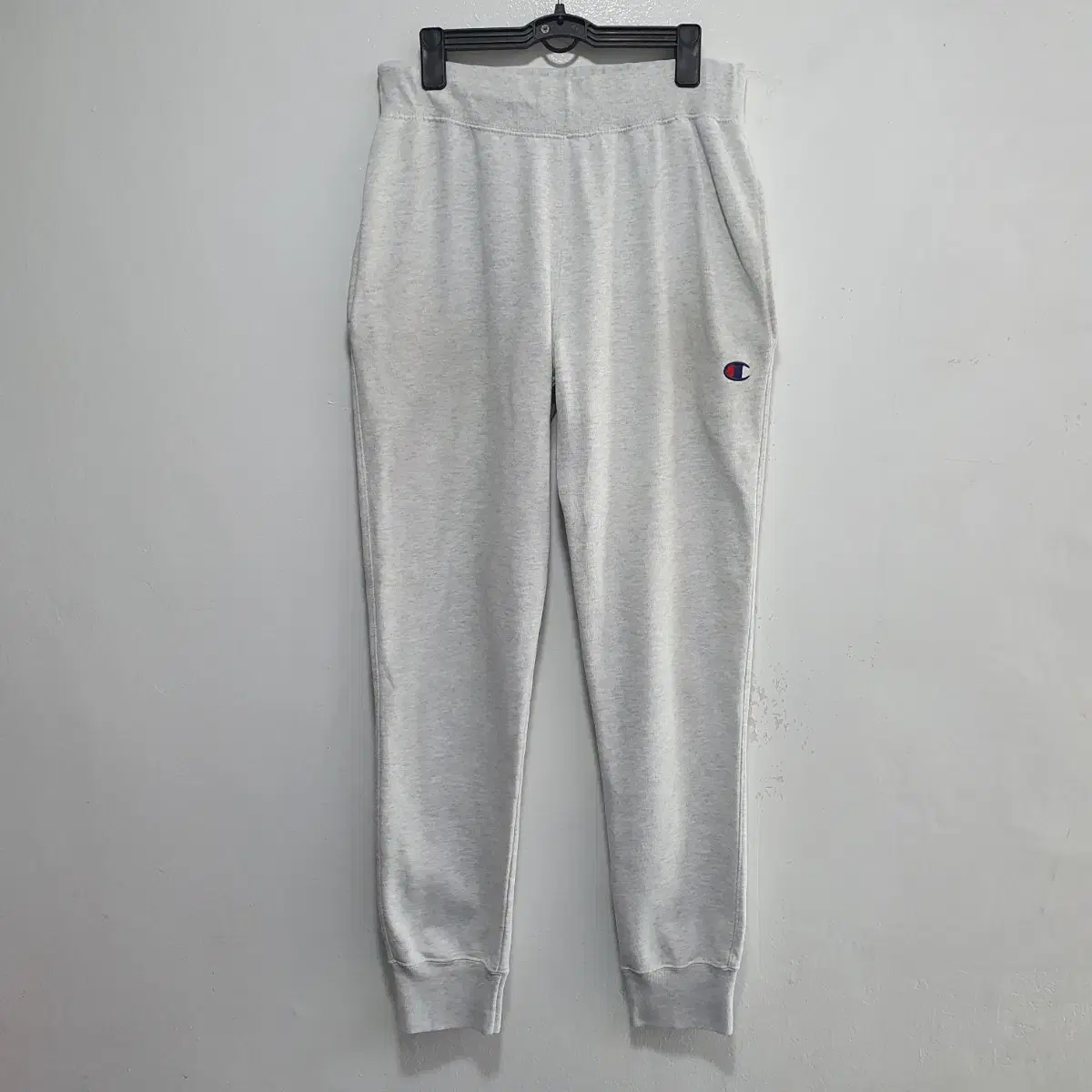 M) Champion Reverse Weave C Logo Jogger Cotton Trousers Silver Gray