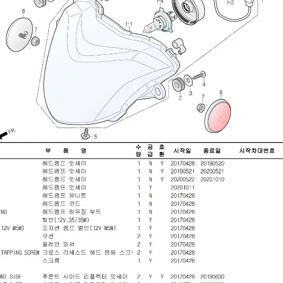 vf100 헤드라이트