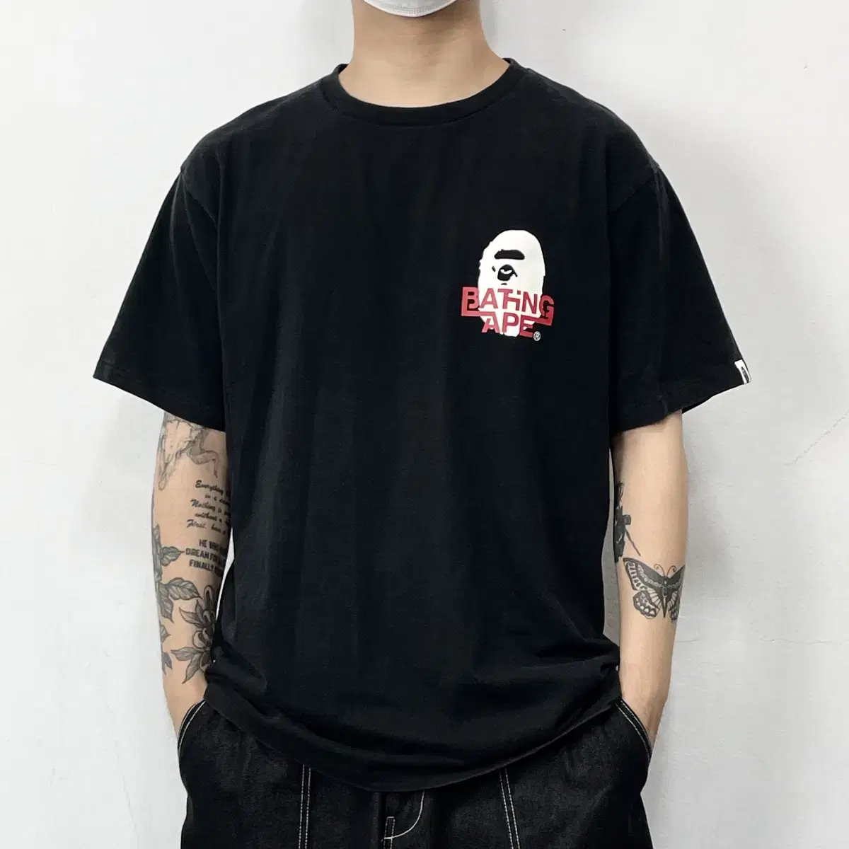 BAPE Vape Saru Head Multilogo Short Sleeve Black