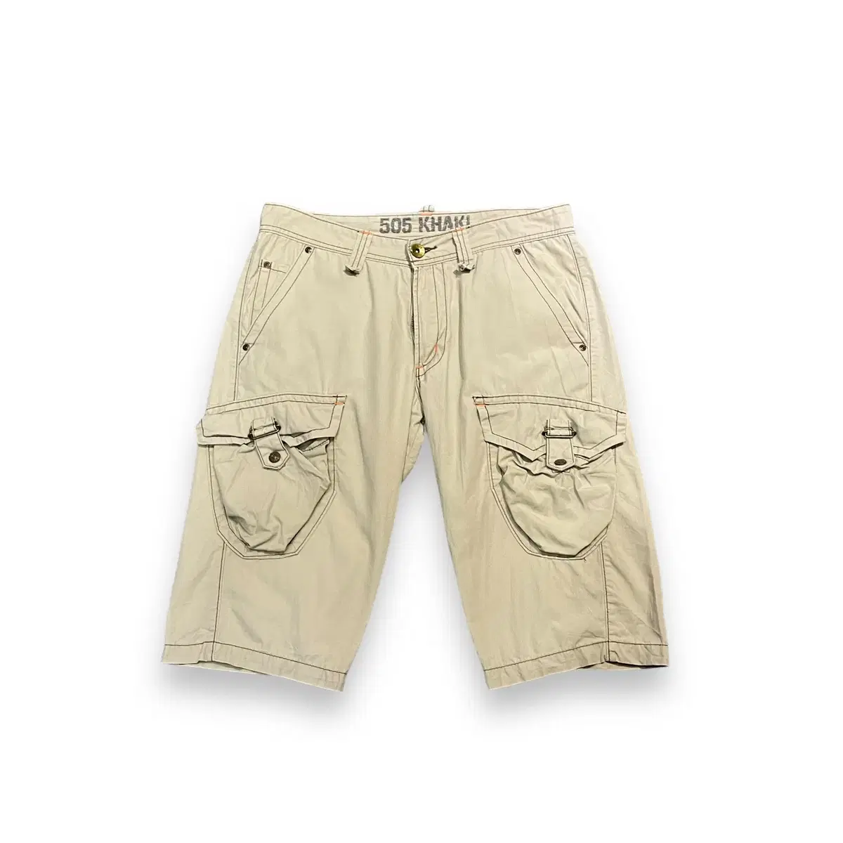 Edwin 505 Beige Stitched Cargo Half Pants