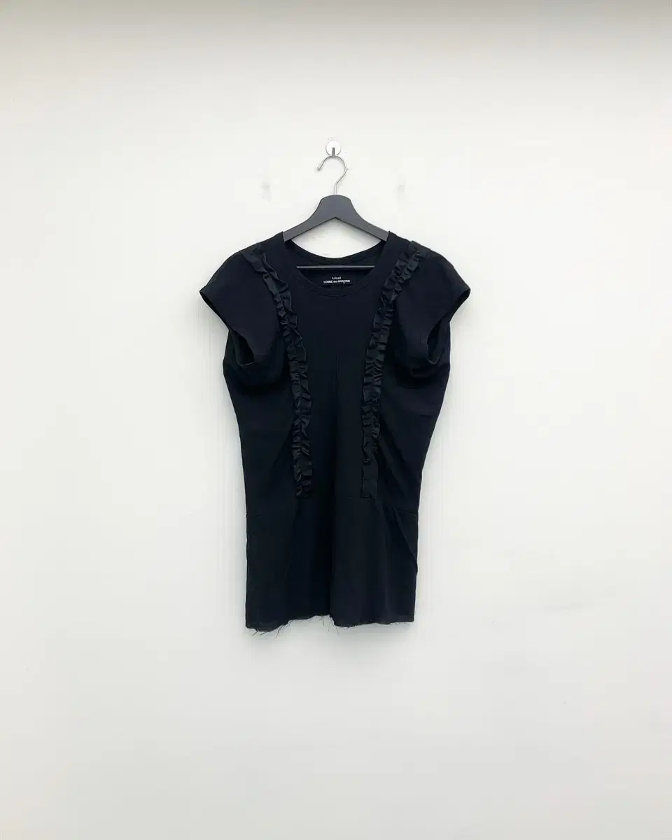 90s Comme des Garçons Song Tricot Eyelet Ruffled Top