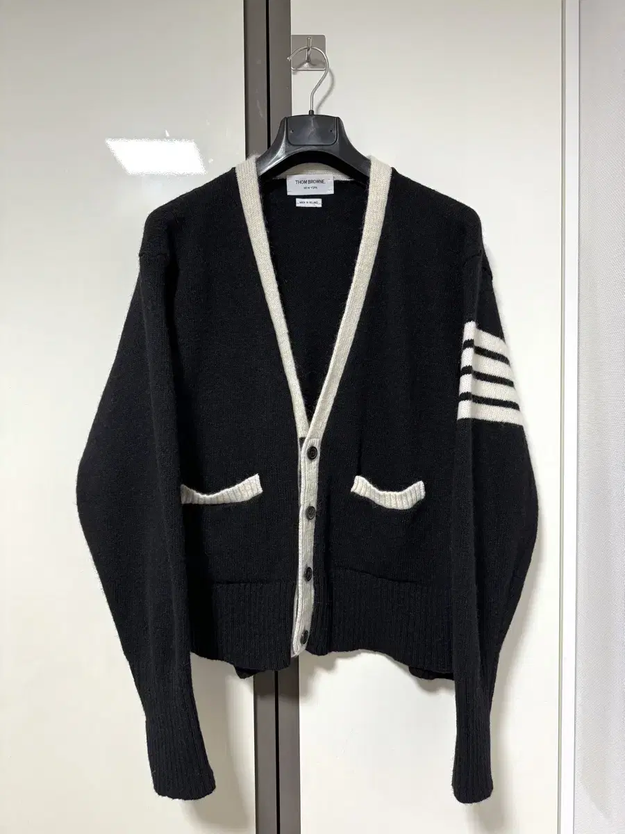 Thom Browne Diagonal V-Neck Mohair Cardigan 4