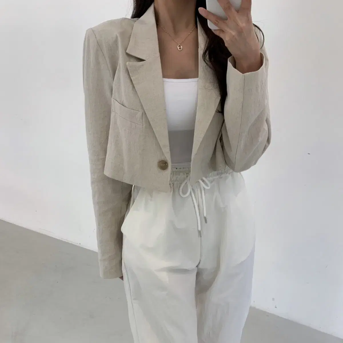 Cropped length yeoreum Linen jacket