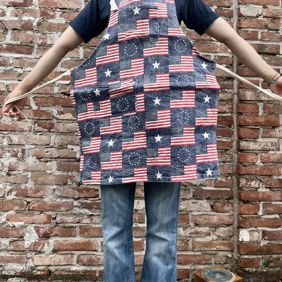 American flag apron 빈티지 미국 국기 앞치마 캠핑