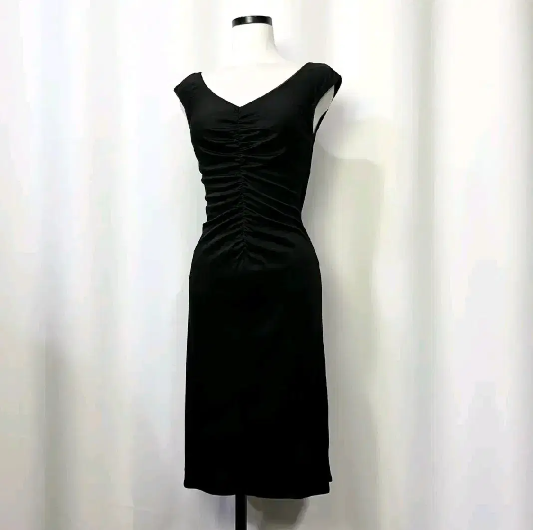 Shirred Punk Goth Black Dress