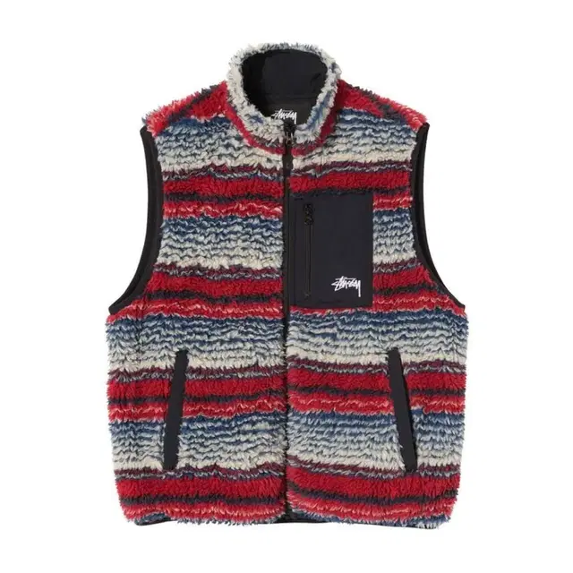 Stussy striped sherpa vest XL