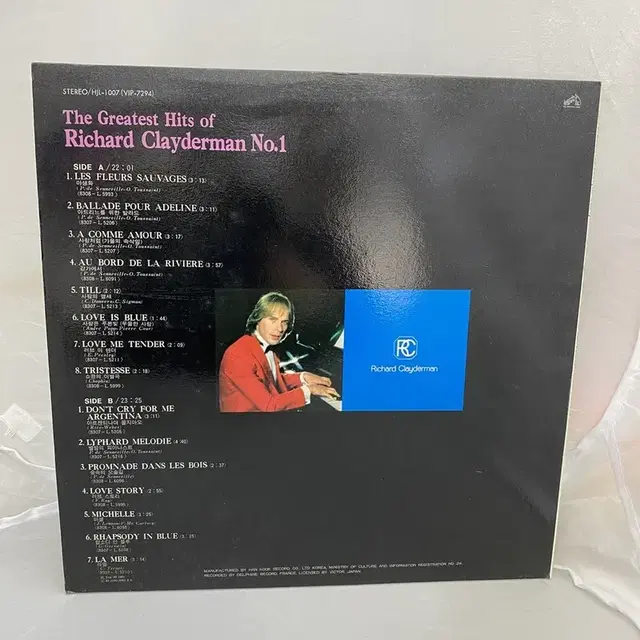 RICHARD CLAYDERMAN 1집 LP / C1224