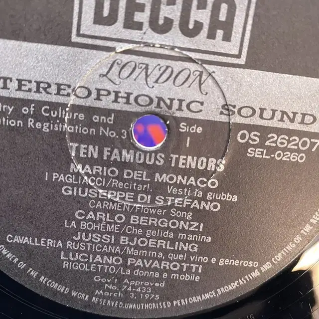 TEN FAMOUS TENORS  LP / C1459