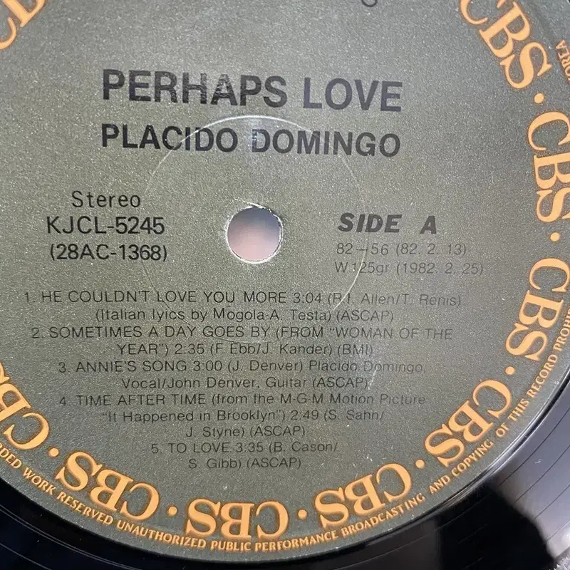 PLACIDO DOMINGO LP / AA801